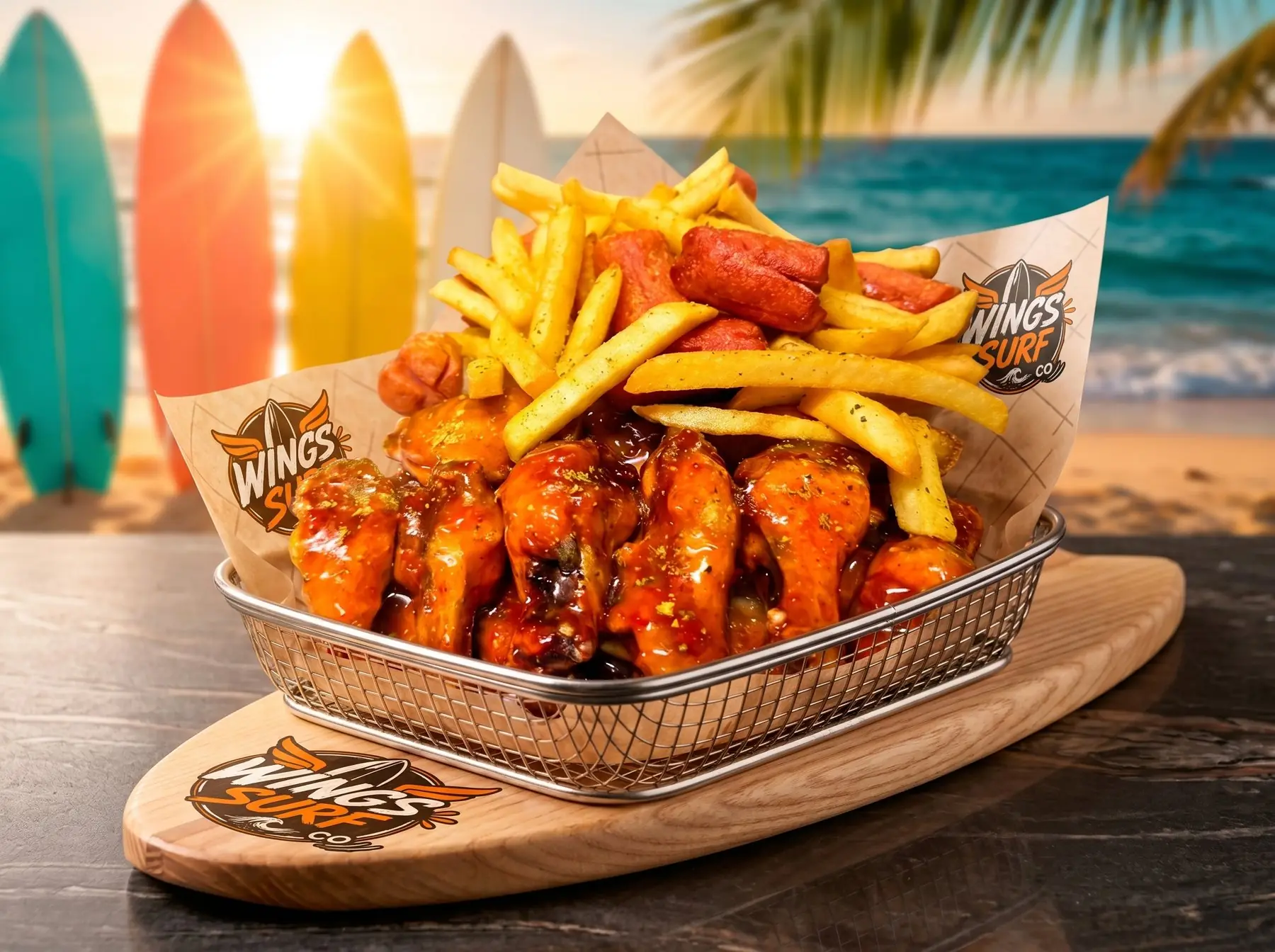 Alitas Wings Surf Co. en la playa